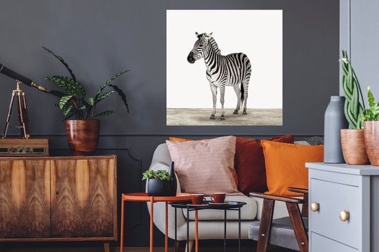 Sticker voor kinderen - Decoratie kids - Muursticker kinderen - Zebra - Meisjes - Dieren - Kinderen - Jongens - 50x50 cm - Zelfklevend behangpapier - Stickerfolie