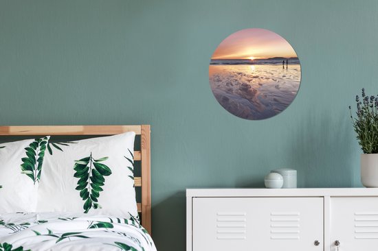 Cercle mural - Cercle mural - Plage - Soleil - Mer - Aluminium - ⌀ 30 cm - Intérieur et extérieur