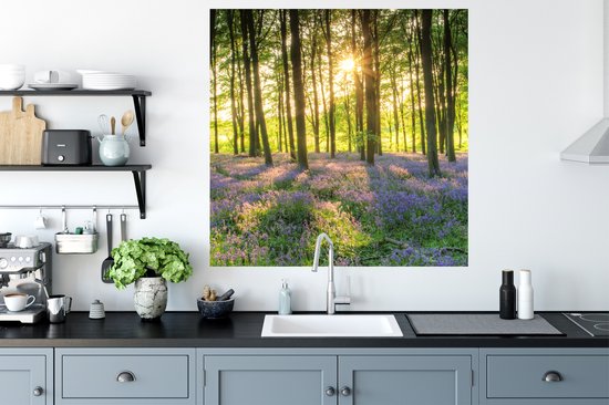 Stickers Stickers muraux - Printemps - Forêt - Soleil - 100x100 cm - Film Adhésif XXL