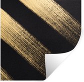 Muurstickers - Sticker Folie - Gouden verfstrepen op een zwarte achtergrond - 120x120 cm - Plakfolie - Muurstickers Kinderkamer - Zelfklevend Behang XXL - Zelfklevend behangpapier - Stickerfolie