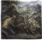 Kussenhoes 40x40 cm - Marmer - Glitter - Goud - Zwart - Katoen / Polyester - Voor Binnen