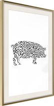 Poster Curly Pig 40x60