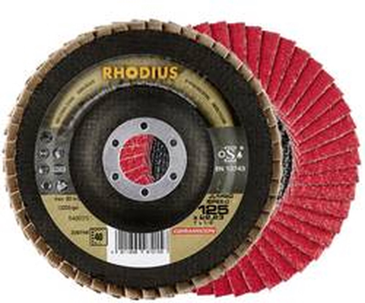 Rhodius Jumbo Speed Waaierschijf 125 X 22 23 - P60 Rhodius 208747 Diameter 125 Mm 1 Stuks