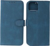 iPhone 13 Hoesje - Portemonnee Book Case - Kaarthouder & Magneetlipje - Kunstleer - Blauw