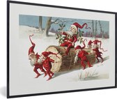 Fotolijst incl. Poster - Kerst - Boom - Sneeuw - 30x20 cm - Posterlijst - Kerstmis Decoratie - Kerstversiering - Kerstdecoratie Woonkamer - Kerstversiering - Kerstdecoratie voor binnen - Kerstmis