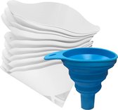 MMOBIEL Silicone Funnel trechter + Roestvrij staal Resin Filter Cup + 100 Pack Filter