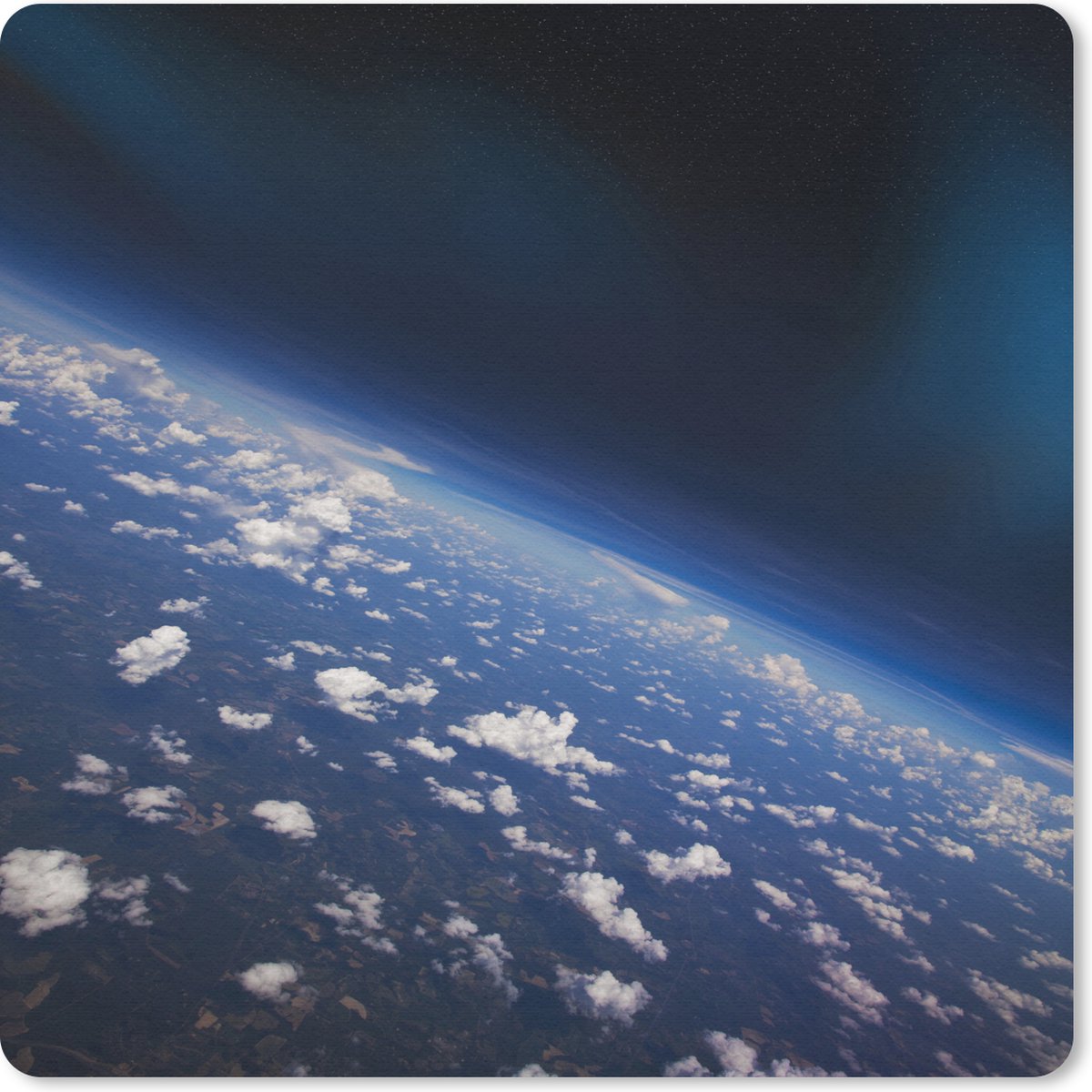 Muismat 30x30 cm - Mousepad Aarde vanuit de ruimte - Muismatten