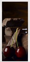 Deursticker Kersen - Chocolade - Zwart - 80x215 cm - Deurposter