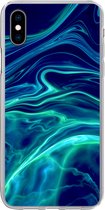 Geschikt voor iPhone Xs hoesje - Abstract - Waves - Design - Siliconen Telefoonhoesje
