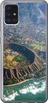 Geschikt voor Samsung Galaxy A52 5G hoesje - Een luchtfoto van Honolulu en een uitgestorven krater op Hawaii - Siliconen Telefoonhoesje