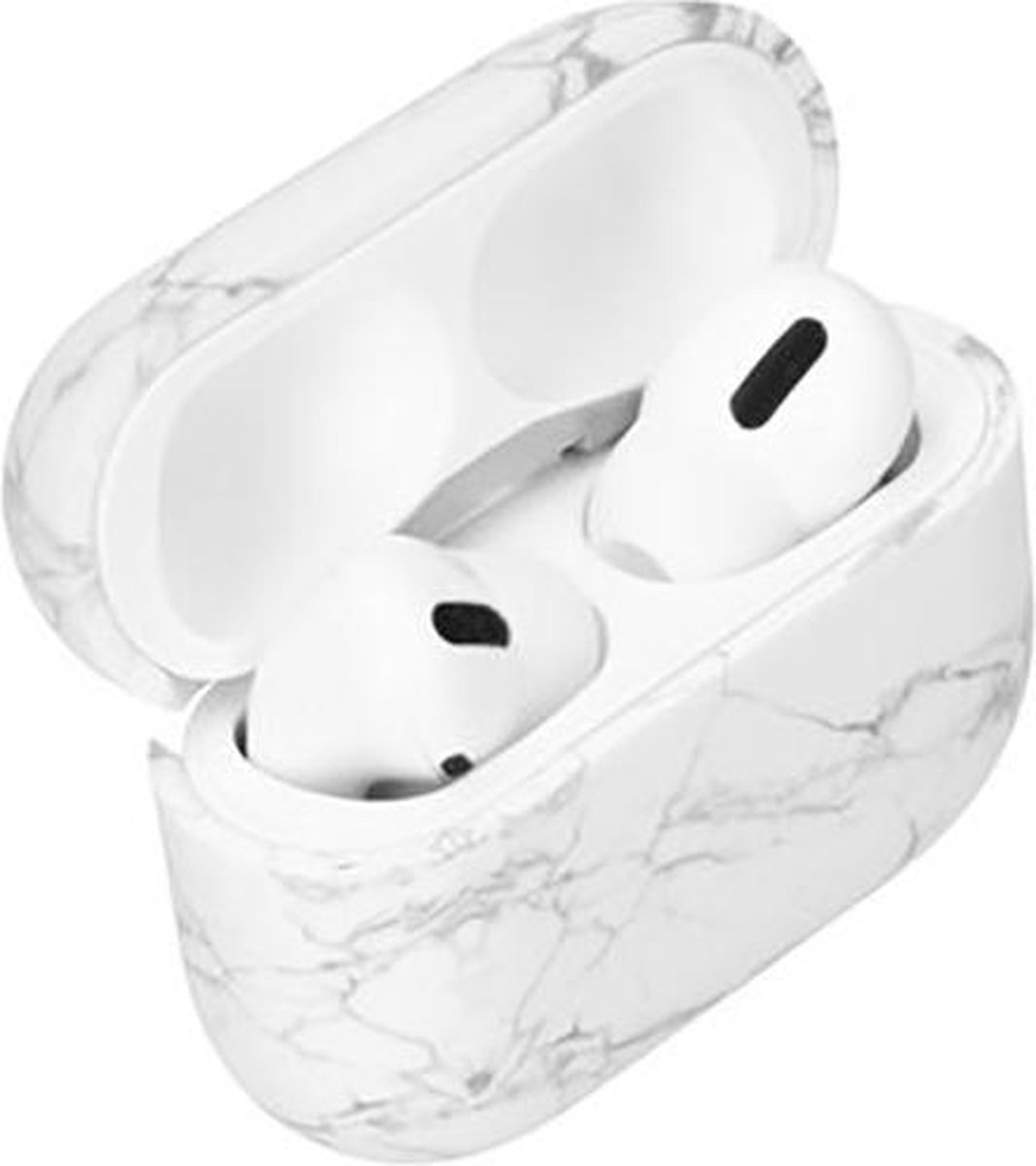 Supertarget Airpods Pro Hoesje wit Marmer - Geschikt voor Apple AirPods Pro Case 