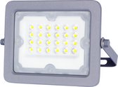 LED Bouwlamp - Igan Zuino - 20 Watt - Helder/Koud Wit 6500K - Waterdicht IP65 - Kantelbaar - Mat Grijs - Aluminium