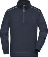 James & Nicholson Solid sweater met rits JN895 - Marine - XXL