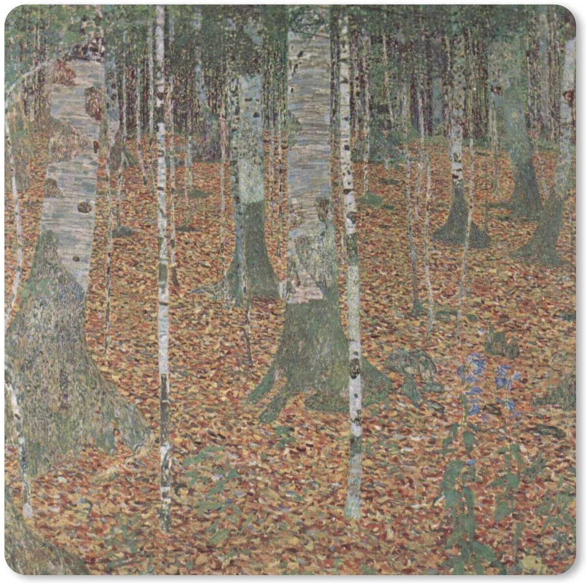 Muismat 20x20 cm - Mousepad Berkenbos - schilderij van Gustav Klimt - Muismatten