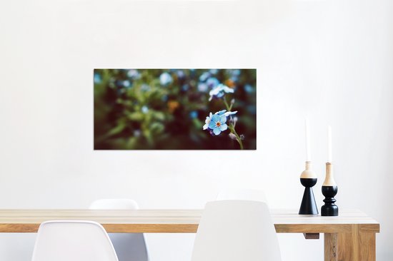 Lot De 5 Tableaux Toile Grand Format 160x75cm - Forêts Bleu-vert (sarcelles) - Déco Murale Chambre, Salon