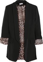 Cassis - Female - Blazer met detail in luipaardprint  - Zwart