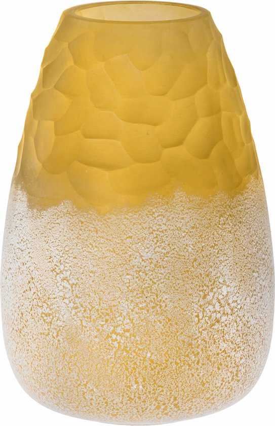 Riverdale - Vase Yade ambre 26cm - Jaune