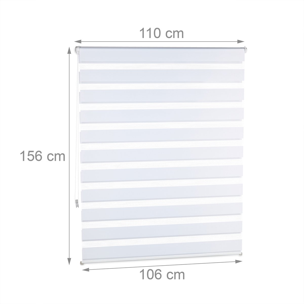 Duo rolgordijn wit - lichtdoorlatend - zonder boren - 7 verschillende afmetingen 110x150cm – foto 2