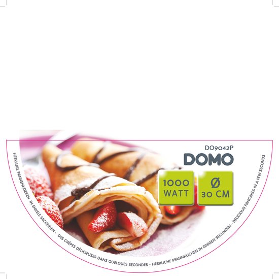 Domo DO9042P - Crêpemaker - Pannenkoekenmaker - Ø 30cm - Zwart