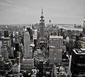 Artistiek beeld van de skyline van New York bij nacht - Fotobehang (in banen) - 250 x 260 cm