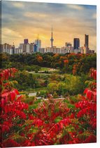 Zomers uitzicht op de skyline van Toronto met CN Tower - Foto op Canvas - 45 x 60 cm