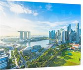 De architectuur van de city skyline van Singapore  - Foto op Plexiglas - 90 x 60 cm