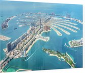 Luchtfoto van Dubai Palm Jumeirah Island in de Emiraten - Foto op Plexiglas - 90 x 60 cm