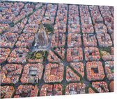 District Eixample met de Sagrada Familia in Barcelona - Foto op Plexiglas - 60 x 40 cm
