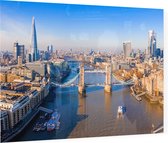 Tower Bridge over de Thames en de skyline van Londen - Foto op Plexiglas - 90 x 60 cm