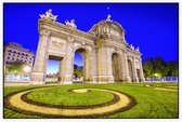 Puerta de Alcalá op het Plein van de Onafhankelijkheid in Madrid - Foto op Akoestisch paneel - 90 x 60 cm