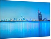 Het Burj Al Arab hotel en de skyline van Dubai - Foto op Canvas - 150 x 100 cm