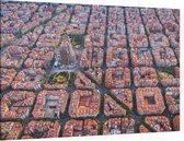 District Eixample met de Sagrada Familia in Barcelona,  - Foto op Canvas - 60 x 40 cm