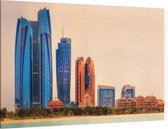 De skyline van Abu Dhabi bij rode woestijngloed - Foto op Canvas - 45 x 30 cm