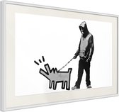 Ingelijste Poster - Banksy: Kies je wapen, Witte lijst met passe-partout