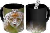 Magische Mok - Foto op Warmte Mokken - Koffiemok - Dier - Aap - Baby - Magic Mok - Beker - 350 ML - Theemok