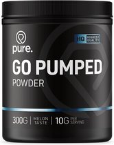 PURE Go Pumped - Pre-Workout - 300gr - Pastèque - sans caféine - complément sportif - sans caféine
