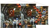 Verschillende oude lampen op de Grand Bazaar in Istanbul - Foto op Textielposter - 120 x 80 cm