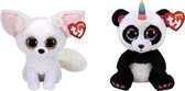 Ty - Knuffel - Beanie Boo's - Phoenix Fox & Paris Panda