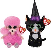 Ty - Knuffel - Beanie Boo's - Camilla Poodle & Halloween Pandora Cat