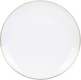 6 stuks Porseleinen Ontbijtborden Classic 20 cm - Wit Goud rand