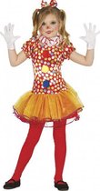 clownsjurk meisjes polyester rood mt 7-9 jaar