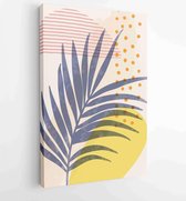 Canvas schilderij - Summer tropical wall arts vector. Palm leaves, coconut leaf, monstera leaf, line arts 4 -    – 1922500778 - 115*75 Vertical