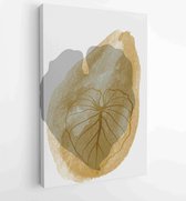 Canvas schilderij - Botanical and gold abstract wall arts vector collection. 2 -    – 1877885839 - 40-30 Vertical