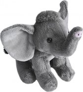 knuffel olifant junior 13 cm pluche grijs