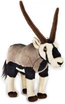 knuffelgemsbok junior 29 cm pluche grijs/zwart/wit