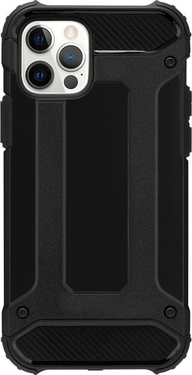 Telefoonhoesje geschikt voor iPhone 13 Pro - Metallic Armor Case - Zwart