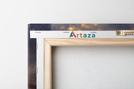 Artaza - Peinture sur toile - Dragon sur un rocher au coucher du soleil - 90 x 30 - Photo sur toile - Impression sur toile