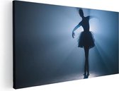 Artaza Canvas Schilderij Ballerina Silhouet - Ballet - 100x50 - Groot - Foto Op Canvas - Canvas Print
