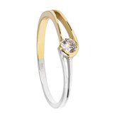 Di Lusso - Ring Calabria - Zirkonia - 14 Karaat Goud - Dames 17.00 mm