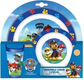 PAW Patrol eetset kunststof 3 delig blauw
